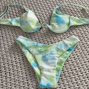 NWT never worn Zaful green and blue Bikini set